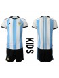 Argentina Replika Hemmakläder Barn VM 2022 Kortärmad (+ byxor)